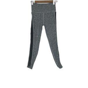 Beyond Yoga Gray & Black Spacedye Mesh Side Panel High Rise Leggings Size Medium